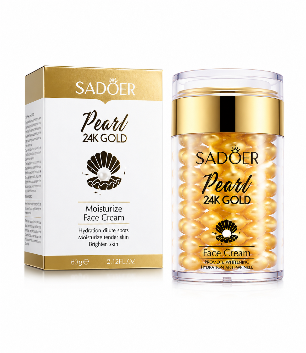 1780998984265035 Антивіковий крем для обличчя Sadoer 24k Gold Pure Pearl з гідролізованими перлами 60 g - Зображення 1